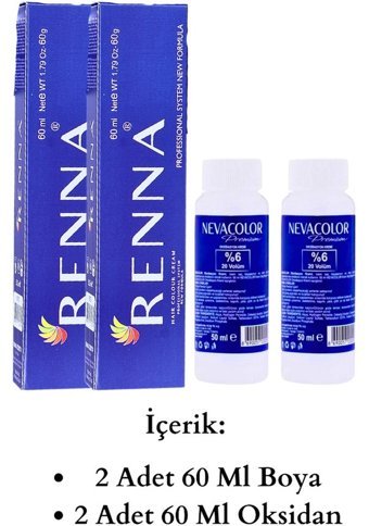 Renna 5.35 Açık Kestane Dore Akaju Krem Saç Boyası 2x60 ml