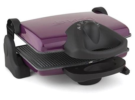 King P-637Y 6 Dilim Granit Çıkarılabilir Plaka 1600 W Izgara Mor Tost Makinesi