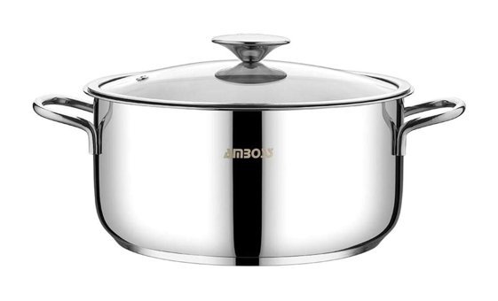 Amboss Cool Cam Kapaklı 18 cm Alüminyum Derin Tencere