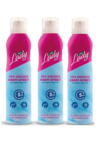 Derby Lady Normal Ciltler İçin Koltuk Altı Bacak Kadın Tüy Dökücü Sprey 3 x 150 ml