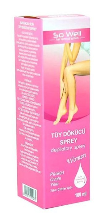 So Well Tüm Ciltler İçin Koltuk Altı Bacak Kadın Tüy Dökücü Sprey 100 ml