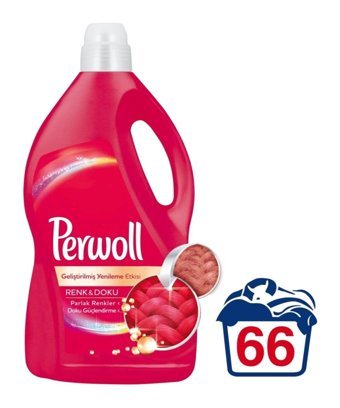 Perwoll Yenilenen Renkler Renkliler İçin 66 Yıkama Sıvı Deterjan 4 lt
