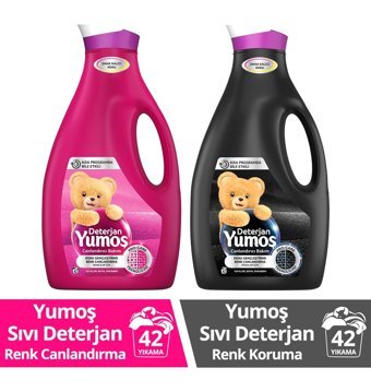 Yumoş Renkliler ve Siyahlar İçin 84 Yıkama Sıvı Deterjan 2x2.52 lt