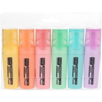 Kraf 6'lı Pastel Renkli Fosforlu Kalem Seti