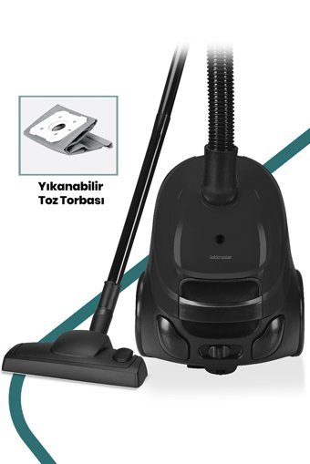 Goldmaster Cuty 900 W Yatay Toz Torbalı Süpürge Siyah