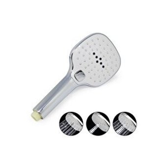 Aqua Bagno Zero Krom 3 Fonksiyonlu Yuvarlak Yağmur El Duş Başlığı Gümüş