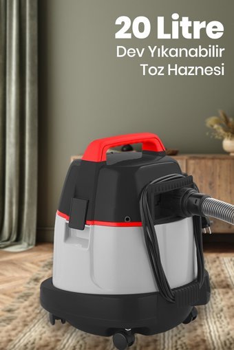 Goldmaster Kürem 2200 W Dikey Toz Torbalı Süpürge Gri - Kırmızı
