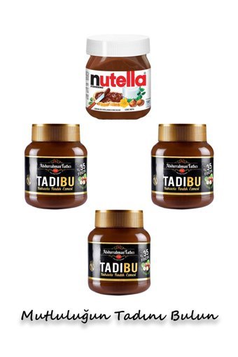 Abdurrahman Tatlıcı Tadıbu Kakaolu Fındık Ezmesi 3x330 gr + Nutella 400 gr