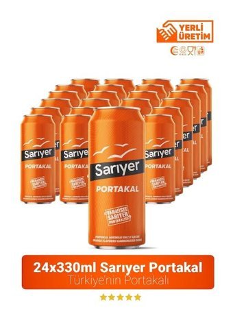 Sarıyer Portakallı Kutu Gazoz 24 Adet 330 ml
