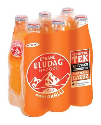 Uludağ Efsane Portakallı Şişe Gazoz 6 Adet 250 ml