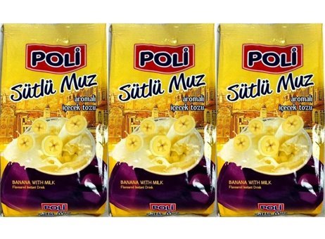 POLI Sütlü Muz Aromalı Içecek Tozu 3 Adet X 250 gram