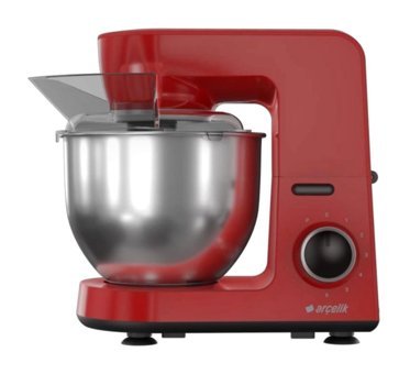 Arçelik Multi Şef Paslanmaz Çelik 1000 W 2 lt Stand Hamur Yoğurma ve Mutfak Şefi Kırmızı