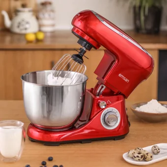 Emsan Bella Gusto Aliminyum Döküm 1300 W 5 lt Stand Hamur Yoğurma ve Mutfak Şefi Kırmızı