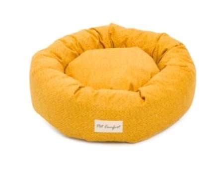 Pet Comfort Hotel Yıkanabilir Tek Fonksiyonlu 50 cm Minder Kedi Yatağı Sarı
