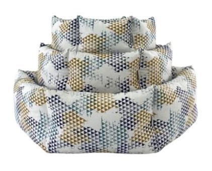 Pet Comfort Tokyo Yıkanabilir Tek Fonksiyonlu 50 cm Minder Kedi Yatağı Beyaz-Sarı