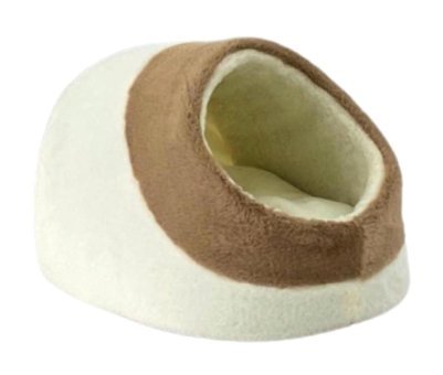 Pet Comfort Nest Yıkanabilir Tek Fonksiyonlu 40x40 cm Mağara Kedi Yatağı Bej-Kahverengi