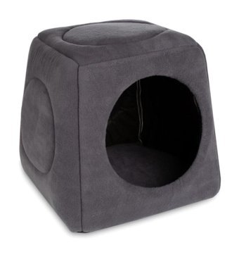 CatHouse Yıkanabilir Tek Fonksiyonlu 40x40 cm Mağara Kedi Yatağı Gri