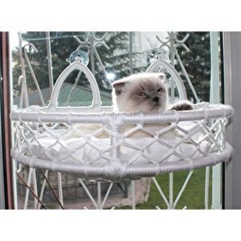 Lüxperi Vantuzlu Yıkanabilir Tek Fonksiyonlu 44x25 cm Cama Yapışan Kedi Yatağı Beyaz