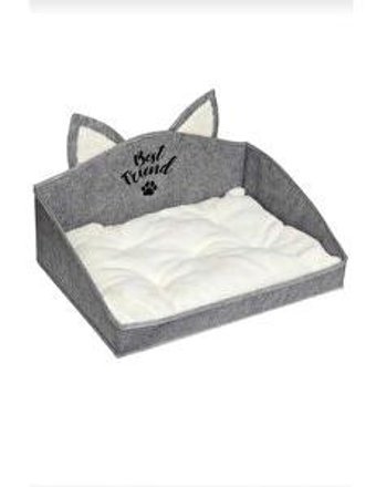 Digithome Yıkanabilir Tek Fonksiyonlu 50x38x15 cm Sepet Kedi Yatağı Gri