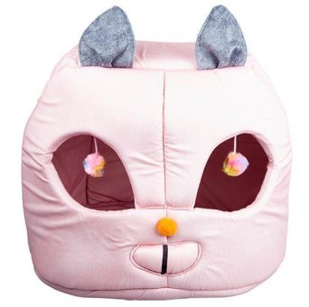 Orijin Yıkanabilir Tek Fonksiyonlu 50x50x50 cm Üstü Kapalı Kedi Yatağı Pembe