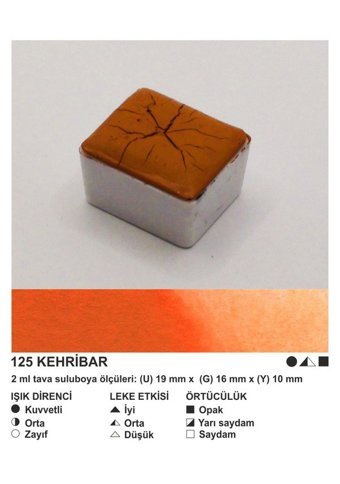 Şemse El Yapımı Sanatsal 12 Tava Kehribar Taş Sulu Boya