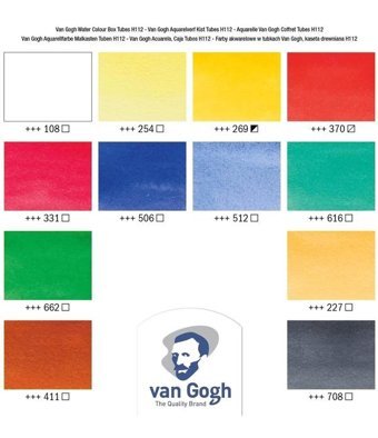 Van Gogh Tüp 10 ml 12'li Ahşap Kutu Sulu Boya