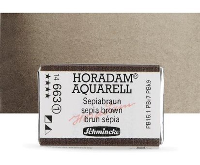 Schmincke Horadam Aquarell Tam Tablet Sepia Brown 663 S Sulu Boya