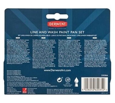 Derwent : Line & Wash : 12 Renk Sulu Boya