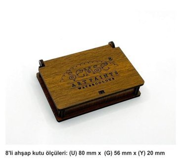 Şemse Mührelenebilir El Yapımı Sanatsal Yarım Tava Yaldız 8'li Sulu Boya