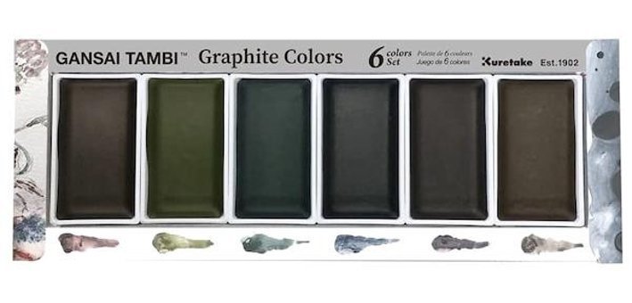 Zig Gansai Tambi Graphite Colors 6 Renk Sulu Boya