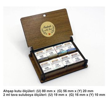 Şemse El Yapımı Yarım Tava Taş Kış Renkleri 8'li Sulu Boya