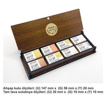 Şemse El Yapımı Sanatsal Tam Tava Taş Yaldız 16'lı Sulu Boya