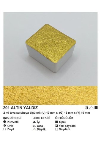 Şemse El Yapımı Sanatsal 12 Tava Gold Yaldız Sulu Boya