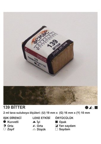 Şemse El Yapımı Sanatsal 12 Tava Bitter Taş Sulu Boya