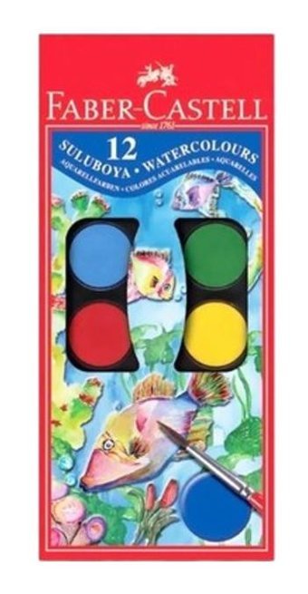FaberCastell 12 Renk Büyük Kutu Sulu Boya