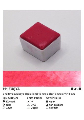 Şemse El Yapımı Sanatsal 12 Tava Fuşya Taş Sulu Boya
