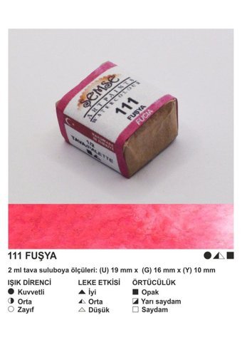 Şemse El Yapımı Sanatsal 12 Tava Fuşya Taş Sulu Boya