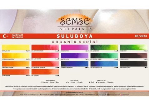 Şemse El Yapımı Sanatsal 12 Tava Kan Kırmızı Sulu Boya