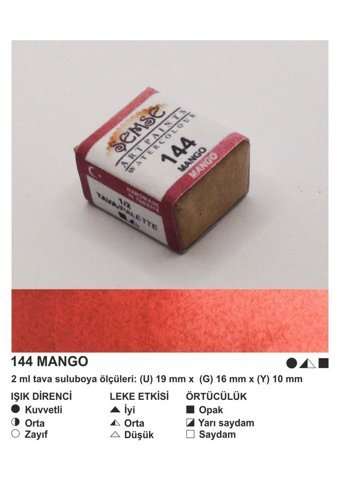 Şemse El Yapımı Sanatsal 12 Tava Mango Taş Sulu Boya
