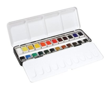 Daler Rowney Aquafine Metal 24'lü Yarım Tablet Sulu Boya