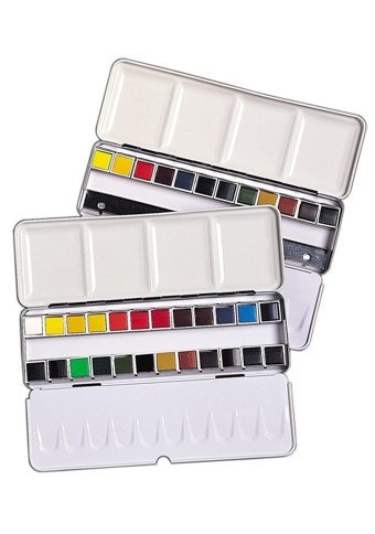 Daler Rowney Aquafine Metal 24'lü Yarım Tablet Sulu Boya