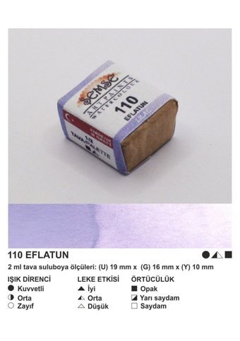 Şemse El Yapımı Sanatsal 12 Tava Taş Eflatun Sulu Boya