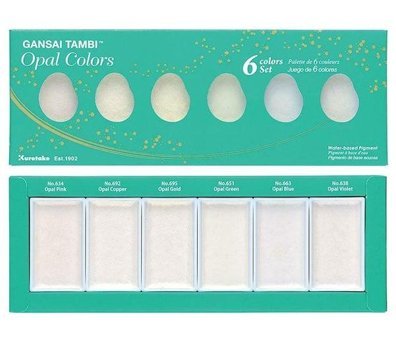 Zig Kuretake Gansai Tambi 6'lı Opal Colors Sulu Boya