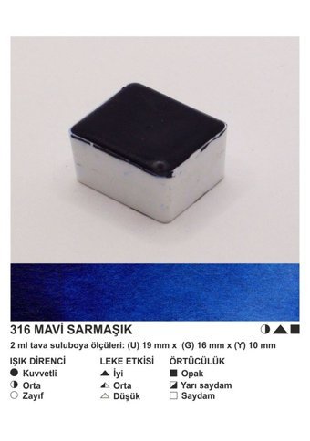 Şemse El Yapımı Sanatsal 12 Tava Hezaren Sulu Boya