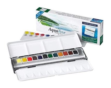 Daler Rowney Aquafıne Metal Kutu 12'li Sulu Boya