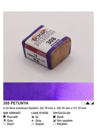 Şemse El Yapımı Sanatsal 12 Tava Petunya Sulu Boya