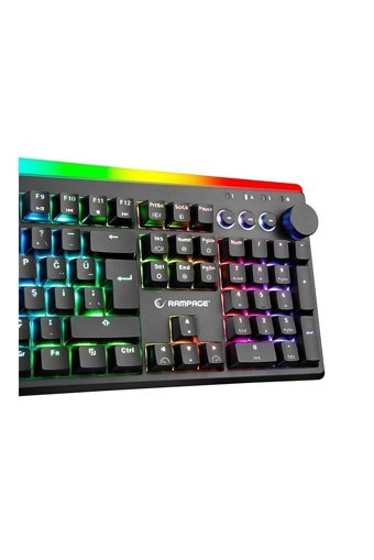 Rampage KB-R97 Türkçe Q RGB Kablolu Siyah Mekanik Gaming Klavye