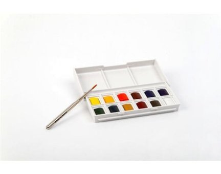 Winsor & Newton Cotman Pocket Box 12 Tablet 12 Renk Sulu Boya
