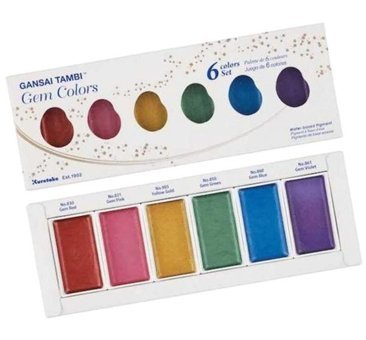 Zig Watercolour Gansai Tambi 6'lı Gem Colors Sulu Boya