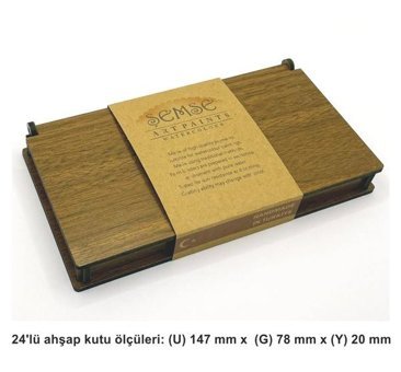 Şemse El Yapımı Sanatsal Yarım Tava Taş Karma 24'lü Sulu Boya